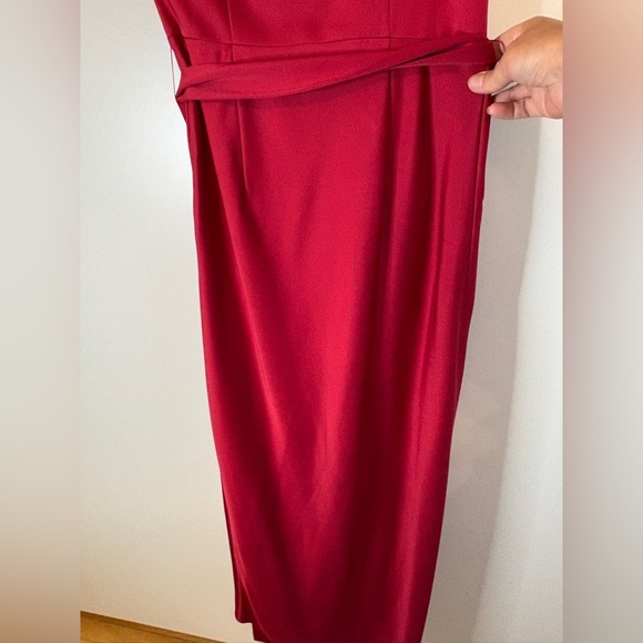 Ted Baker Red Asymmetrical Ruched Cocktail Dress - Picture 8 of 9